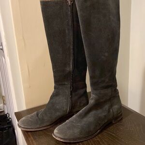 Grey Suede Salvatore Ferragamo Boot